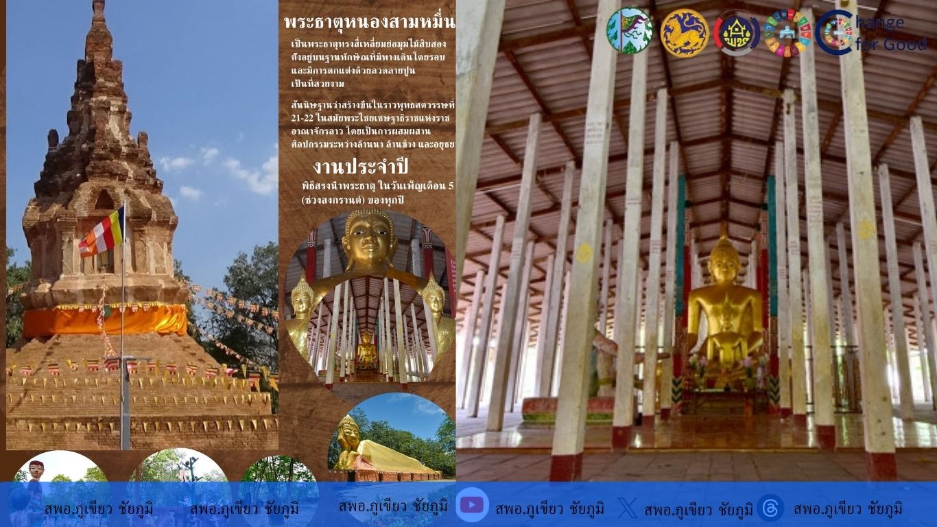 พช.ภูเขียว : ขอเชิญชวนร่วมพิธีสรงน้ำพระธาตุหนองสามหมื่น ในวันเพ็ญเดือน 5 ของทุกปี