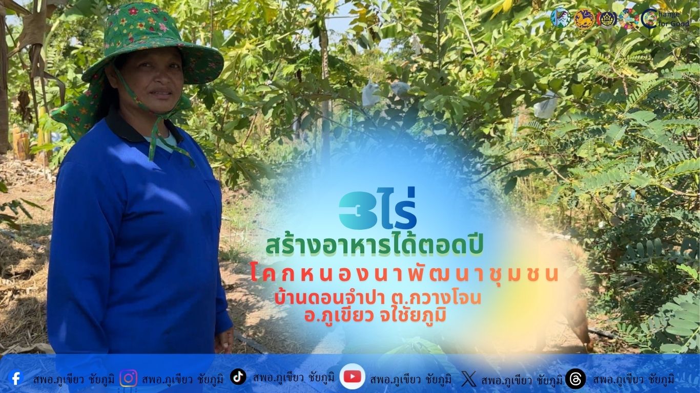 ศูนย์เรียนรู้โคกหนองนา บ้านดอนจำปา ตำบลกวางโจน อำเภอภูเขียว จังหวัดชัยภูมิ