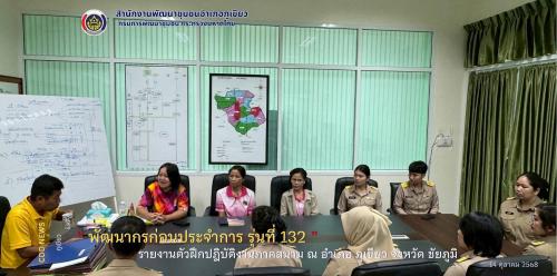 นายอำเภอกล่าวให้โอวาทแก่พัฒนากรทั้ง 12 คน